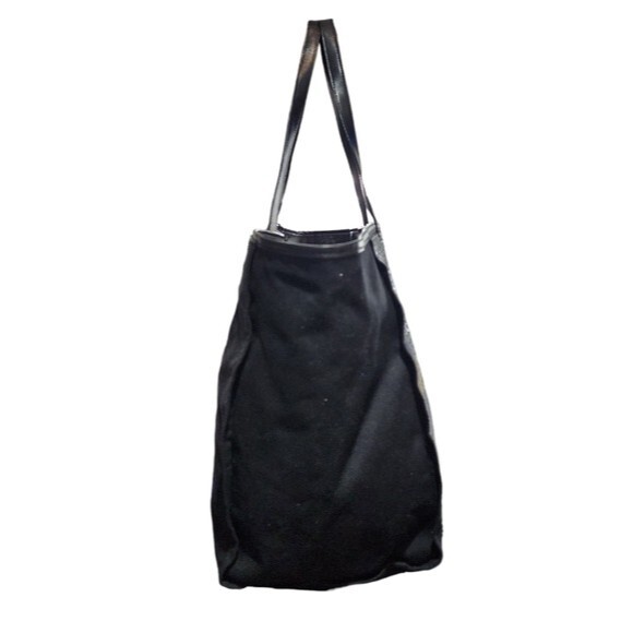 Victoria's Secret Black & Multi Sequin Striped Tote/Weekender 16"X13"X5.5" - Picture 4 of 10